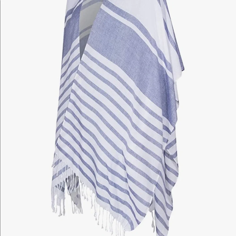 Isaac Mizrahi Gray and White Stripe Kimono - Picture 4 of 14